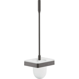 AX Universal Softsquare Szczotka do WC z pojemnikiem, ścienna, Czarny Chrom Szczotkowany