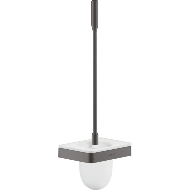 AX Universal Softsquare Szczotka do WC z pojemnikiem, ścienna, Czarny Chrom Szczotkowany