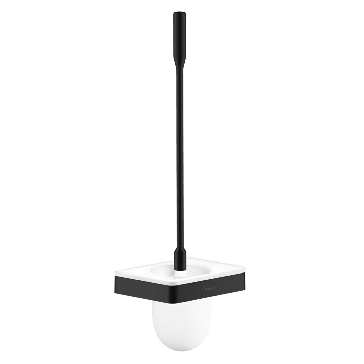 AX Universal Softsquare Szczotka do WC z pojemnikiem, ścienna, Czarny Matowy
