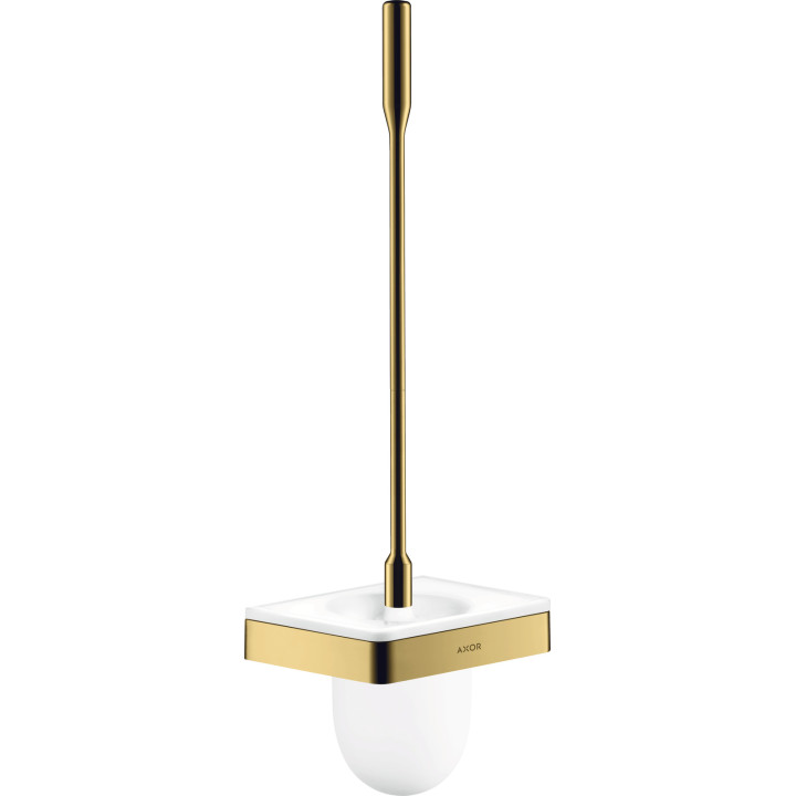 AX Universal Softsquare Szczotka do WC z pojemnikiem, ścienna, Złoty Optyczny Polerowany