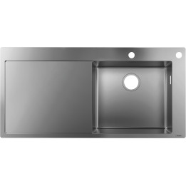 HG S71 S717-F450 Zlewozmywak nablatowy 450 z ociekaczem po lewej stronie, Stal Szlachetna