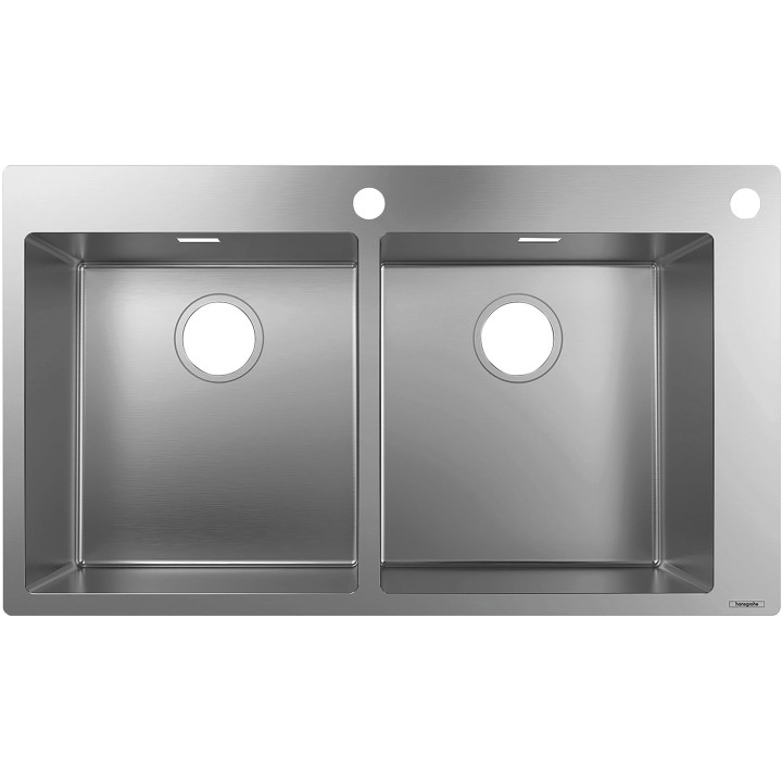 HG S71 S712-F765 Zlewozmywak nablatowy 370/370, Stal Szlachetna