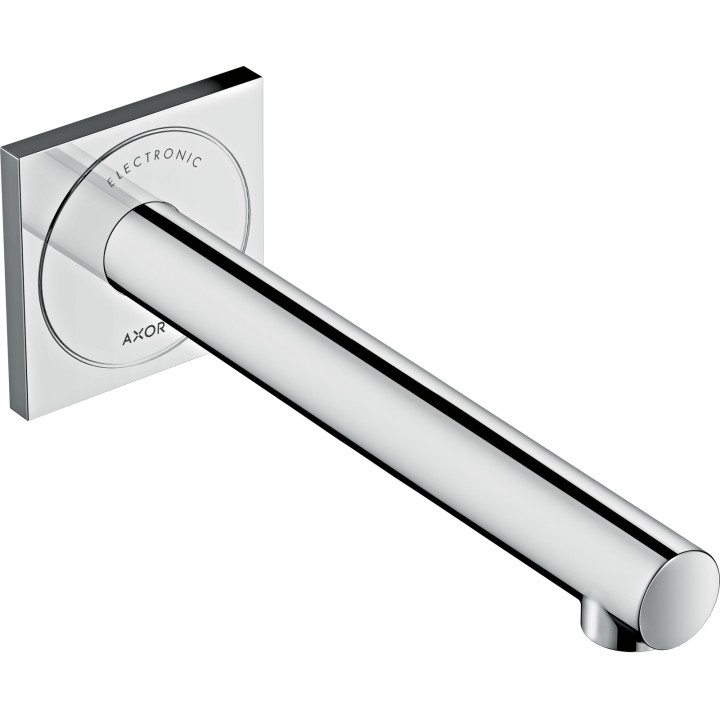 AX Uno Elektroniczna bateria umywalkowa z wylewką 221 mm, ścienna, podtynkowa, Chrom