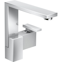 AX Edge Jednouchwytowa bateria umywalkowa 190 z kompletem odpływowym Push-Open, szlif diamentowy, Chrom