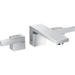 AX Edge 3-otworowa bateria umywalkowa z wylewką 190 mm i kompletem odpływowym Push-Open, ścienna, podtynkowa, szlif diamentowy, 