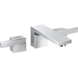 Axor Edge 3-otworowa bateria umywalkowa z wylewką 190 mm i kompletem odpływowym Push-Open, ścienna, podtynkowa, szlif diamentowy