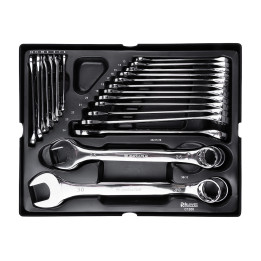 WKŁAD - KLUCZE PŁASKO-OCZKOWE 6-32 MM 24 ELEM. + TACKA C1102