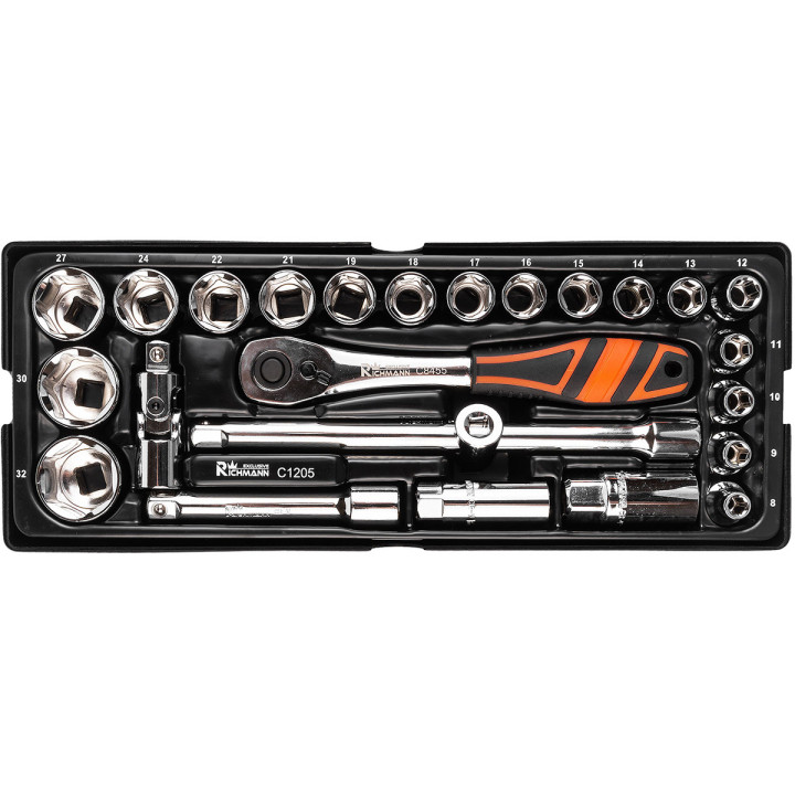 WKŁAD - ZESTAW NASADEK 1/2" 8-32 MM 25 ELEM. (TACKA C1101 W ZESTAWIE)