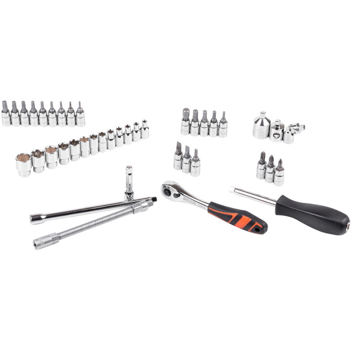 WKŁAD - ZESTAW NASADEK 1/4" 4-14 MM, BITY S2 44 ELEM. (TACKA C1101 W ZESTAWIE)