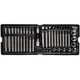 WKŁAD - ZESTAW BITÓW IMBUS H4-H14,TORX T20-T70 I NAS. TORX E4-E24,S2 55 ELEM. + TACKA C1101