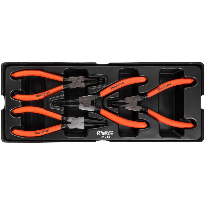 WKŁAD - SZCZYPCE SEEGERA 180 MM 4 ELEM. + TACKA C1101