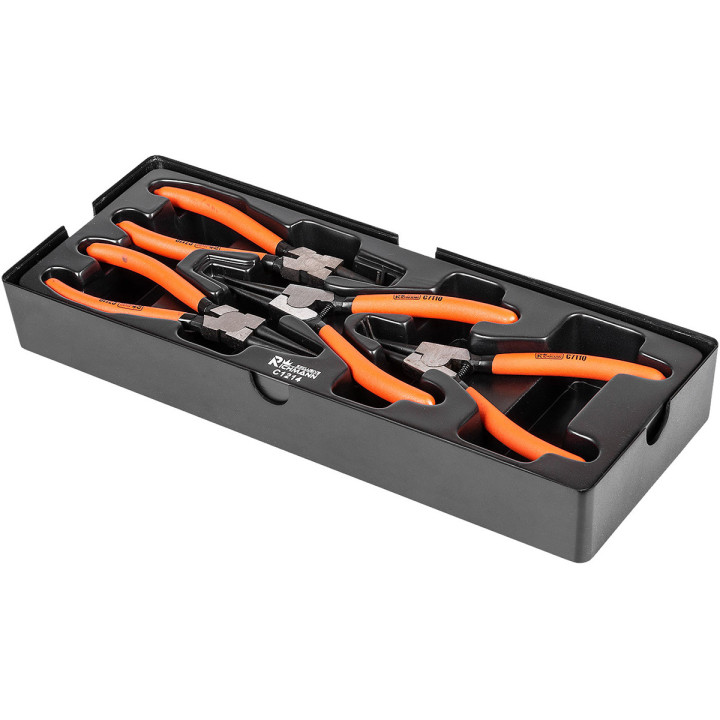 WKŁAD - SZCZYPCE SEEGERA 180 MM 4 ELEM. + TACKA C1101