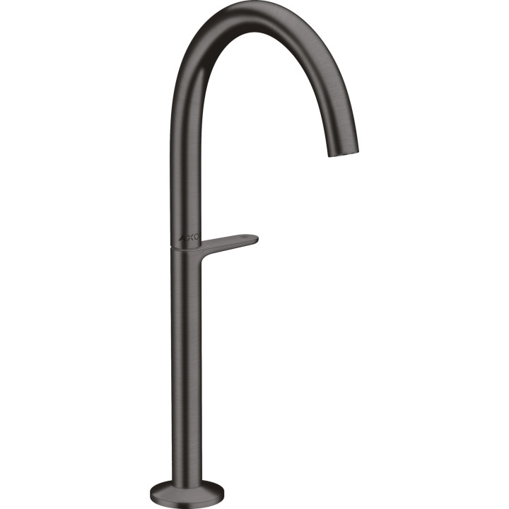AX One Bateria umywalkowa Select 260 do umywalek nablatowych z kompletem odpływowym Push-Open, Czarny Chrom Szczotkowany