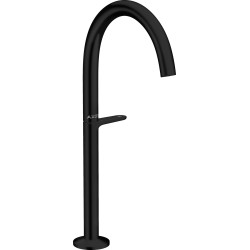 AX One Bateria umywalkowa Select 260 do umywalek nablatowych z kompletem odpływowym Push-Open, Czarny Matowy