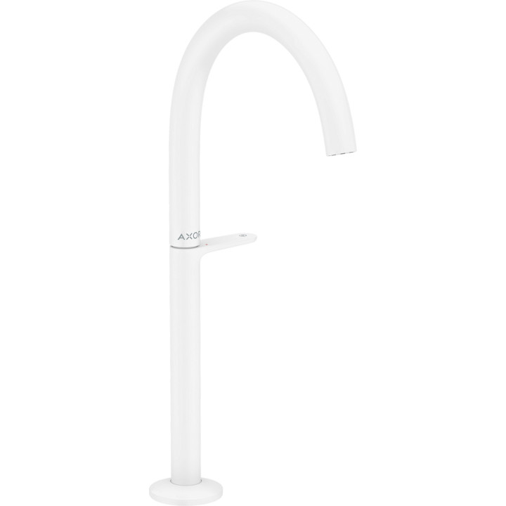 AX One Bateria umywalkowa Select 260 do umywalek nablatowych z kompletem odpływowym Push-Open, Biały Matowy