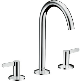 AX One 3-otworowa bateria umywalkowa 170 z kompletem odpływowym Push-Open, Chrom