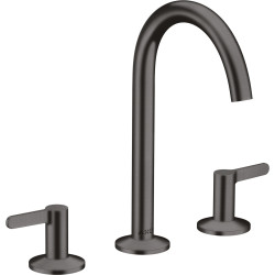 Axor One 3-otworowa bateria umywalkowa 170 z kompletem odpływowym Push-Open, Czarny Chrom Szczotkowany