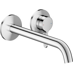 AX One Jednouchwytowa bateria umywalkowa z wylewką 220 mm, ścienna, podtynkowa, Chrom