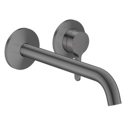 AX One Jednouchwytowa bateria umywalkowa z wylewką 220 mm, ścienna, podtynkowa, Czarny Chrom Szczotkowany
