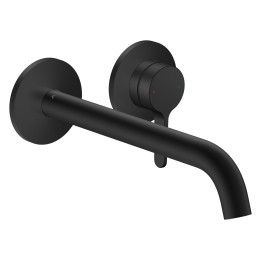 AX One Jednouchwytowa bateria umywalkowa z wylewką 220 mm, ścienna, podtynkowa, Czarny Matowy