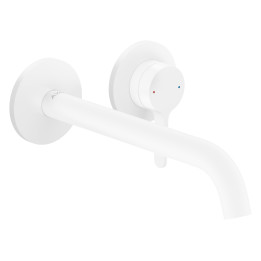 AX One Jednouchwytowa bateria umywalkowa z wylewką 220 mm, ścienna, podtynkowa, Biały Matowy