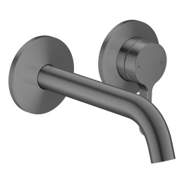 AX One Jednouchwytowa bateria umywalkowa z wylewką 160 mm, ścienna, podtynkowa, Czarny Chrom Szczotkowany