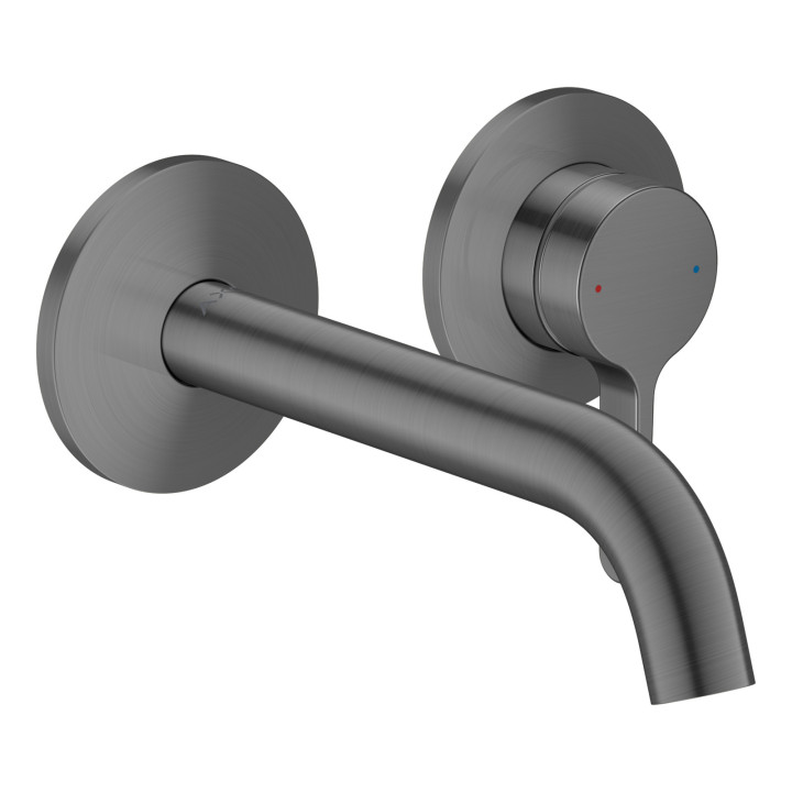 AX One Jednouchwytowa bateria umywalkowa z wylewką 160 mm, ścienna, podtynkowa, Czarny Chrom Szczotkowany