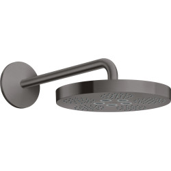 AX One Głowica prysznicowa 280 1jet z ramieniem prysznicowym, Czarny Chrom Szczotkowany