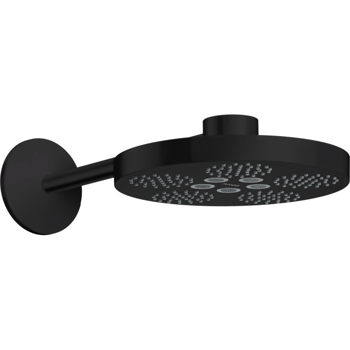 AX One Głowica prysznicowa 280 2jet z ramieniem prysznicowym, Czarny Matowy