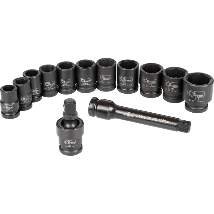 WKŁAD - NASADKI UDAROWE 1/2' 13-27 MM 13 ELEM. (TACKA C1101 W ZESTAWIE)