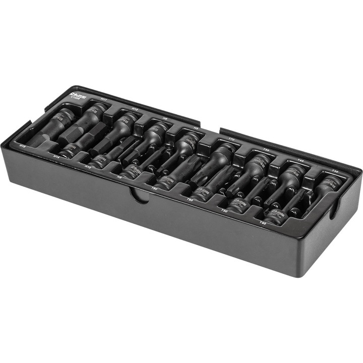 WKŁAD - NASADKI UDAROWE 1/2' 78MM IMBUS H5-H19, TORX T30-T80 16 ELEM. (TACKA C1101 W ZESTAWIE)
