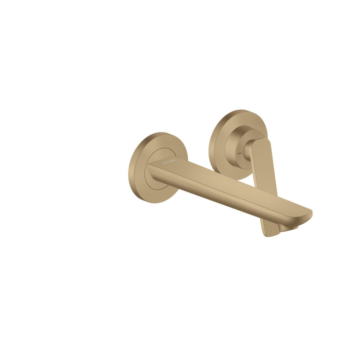 AX Citterio C Jednouchwytowa bateria umywalkowa z wylewką 195 mm, ścienna, podtynkowa, szlif kwadratowy, Brąz Szczotkowany