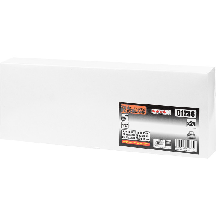 WKŁAD - NASADKI 1/2' 12-KĄTNE 8-32MM 24 ELEM. (TACKA C1101 W ZESTAWIE)