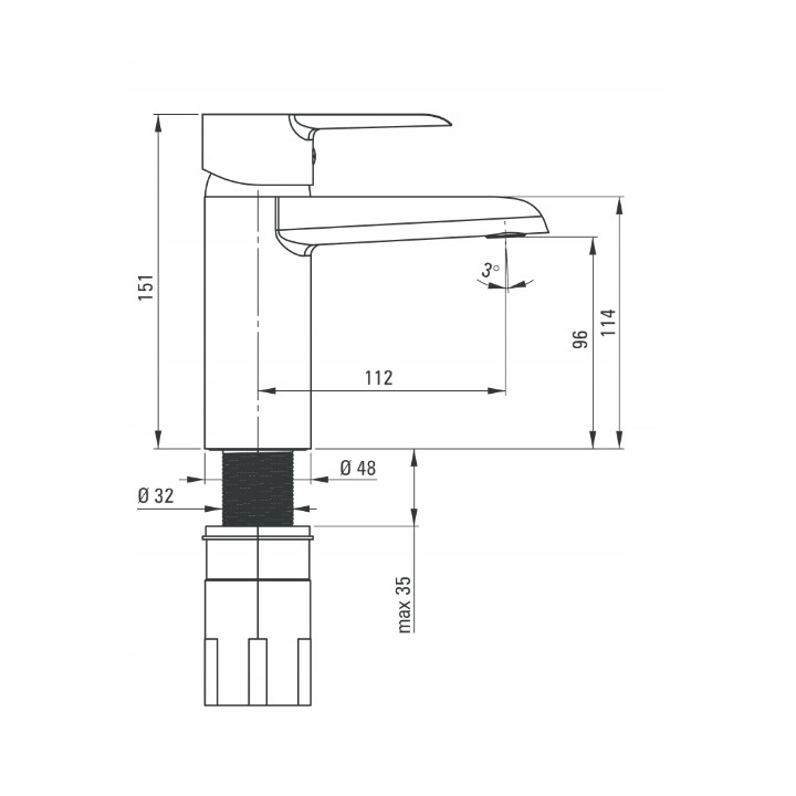 BATERIA UMYWALKOWA - ECO-GŁOWICA CHROM BFCE020M