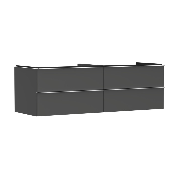 HG Xelu Q Szafka pod umywalkę nablatową z 4 szufladami 1560/550, Szary Diament Matowy, Kolor uchwytów: Chrom