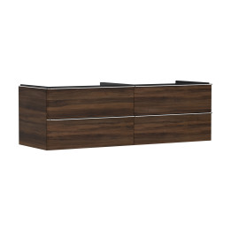 HG Xelu Q Szafka pod umywalkę nablatową z 4 szufladami 1560/550, Ciemny Orzech, Kolor uchwytów: Chrom