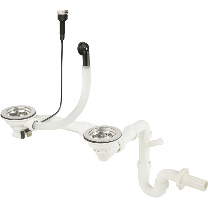 SYFON DO ZLEWOZMYWAKA GRANITOWEGO 1.5- I 2-KOMOROWEGO - SPACE-SAvER STAL ZXY 9973