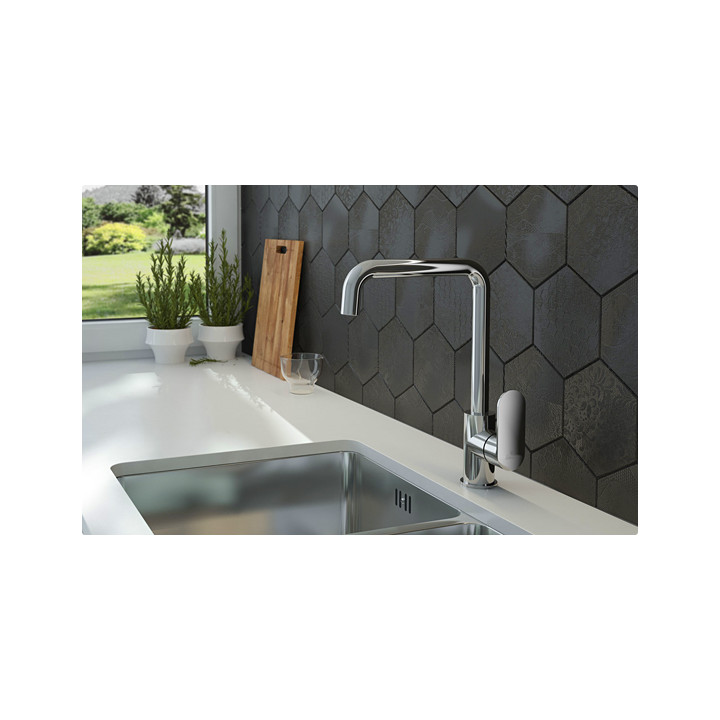 SYFON DO ZLEWOZMYWAKA GRANITOWEGO 1.5- I 2-KOMOROWEGO - SPACE-SAvER STAL ZXY 9973