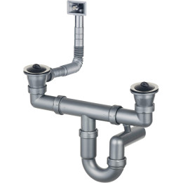 SYFON DO ZLEWOZMYWAKA STALOWEGO 2-KOMOROWY - ODPŁYW 2" STAL ZXY 9922
