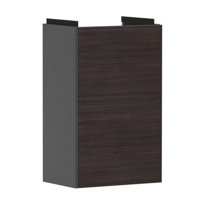 HG Xevolos E Szafka pod małą umywalkę wiszącą z drzwiami prawymi 340/245, Szary Łupek Matowy, Kolor frontu: Ciemny Dąb