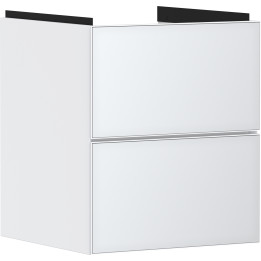 HG Xevolos E Szafka pod małą umywalkę wiszącą z 2 szufladami 480/475, Biały Matowy, Kolor frontu: Biały Metaliczny