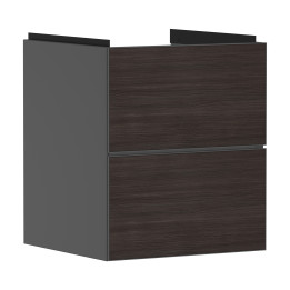 HG Xevolos E Szafka pod małą umywalkę wiszącą z 2 szufladami 480/475, Szary Łupek Matowy, Kolor frontu: Ciemny Dąb