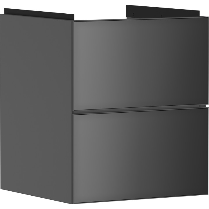 HG Xevolos E Szafka pod małą umywalkę wiszącą z 2 szufladami 480/475, Szary Łupek Matowy, Kolor frontu: Szary Łupek Metaliczny