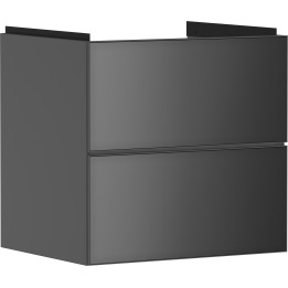 HG Xevolos E Szafka pod umywalkę wiszącą z 2 szufladami 580/475, Szary Łupek Matowy, Kolor frontu: Szary Łupek Metaliczny
