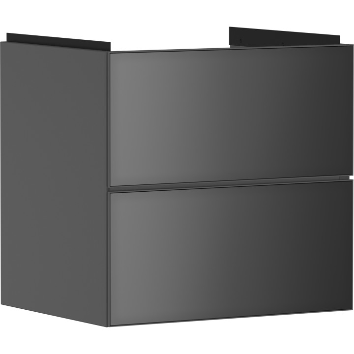HG Xevolos E Szafka pod umywalkę wiszącą z 2 szufladami 580/475, Szary Łupek Matowy, Kolor frontu: Szary Łupek Metaliczny