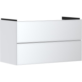 HG Xevolos E Szafka pod umywalkę wiszącą z 2 szufladami 980/475, Biały Matowy, Kolor frontu: Biały Metaliczny