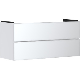 HG Xevolos E Szafka pod umywalkę wiszącą z 2 szufladami 1180/475, Biały Matowy, Kolor frontu: Biały Metaliczny