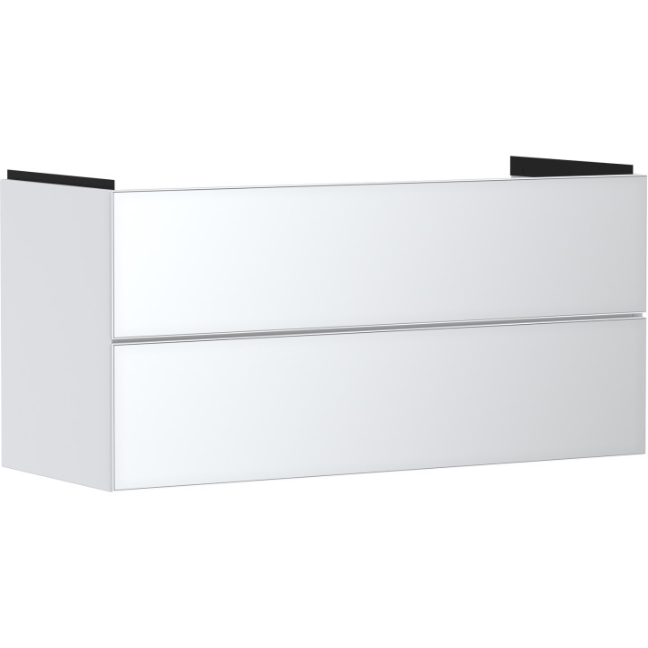 HG Xevolos E Szafka pod umywalkę wiszącą z 2 szufladami 1180/475, Biały Matowy, Kolor frontu: Biały Metaliczny