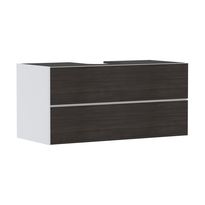 HG Xevolos E Szafka pod szlifowaną umywalkę wpuszczaną w blat/nablatową z 2 szufladami 1180/550, Biały Matowy, Kolor frontu: Cie