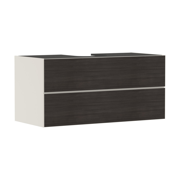 HG Xevolos E Szafka pod szlifowaną umywalkę wpuszczaną w blat /nablatowąz 2 szufladami 1180/550, Piaskowy Beż Matowy, Kolor fron
